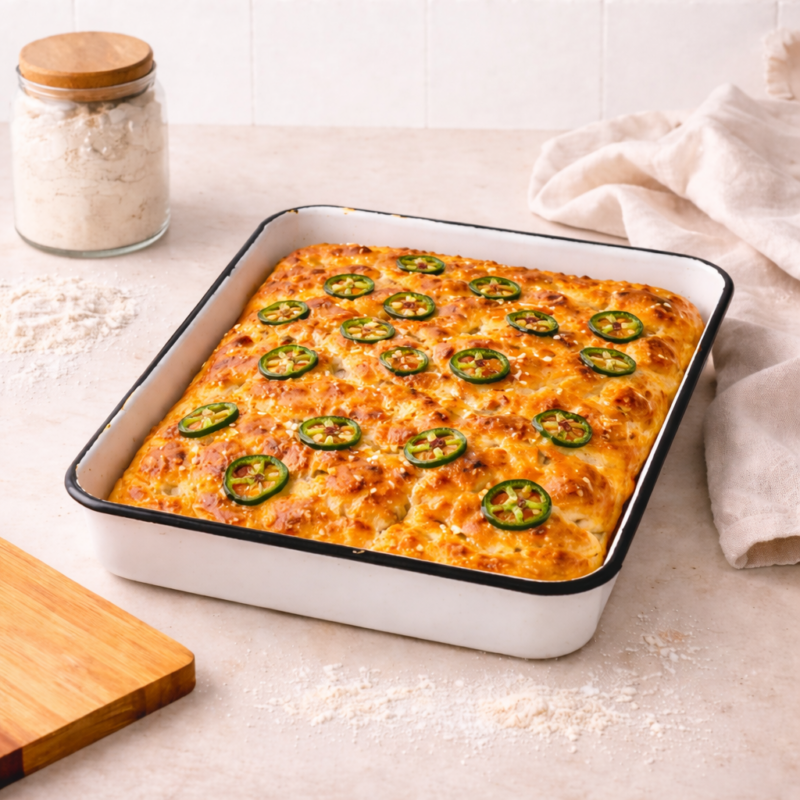 Cheddar Jalapeño Focaccia Loaf